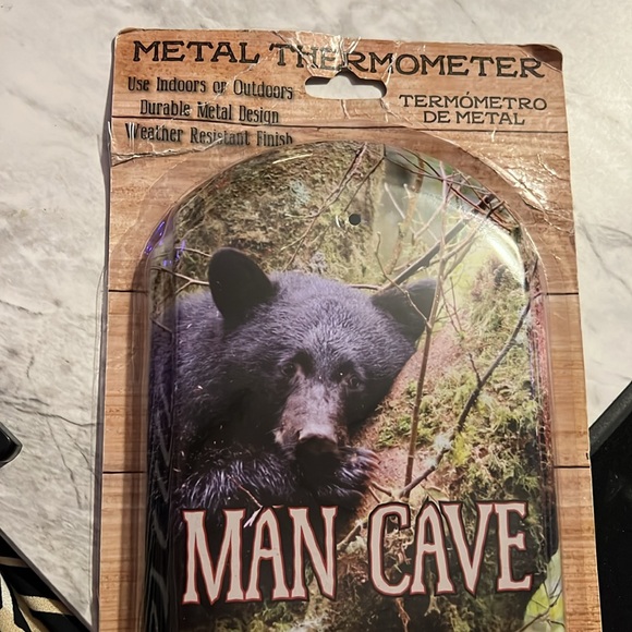 Man Cave Bear Metal Thermometer FIRM NO OFFER - Picture 12 of 15